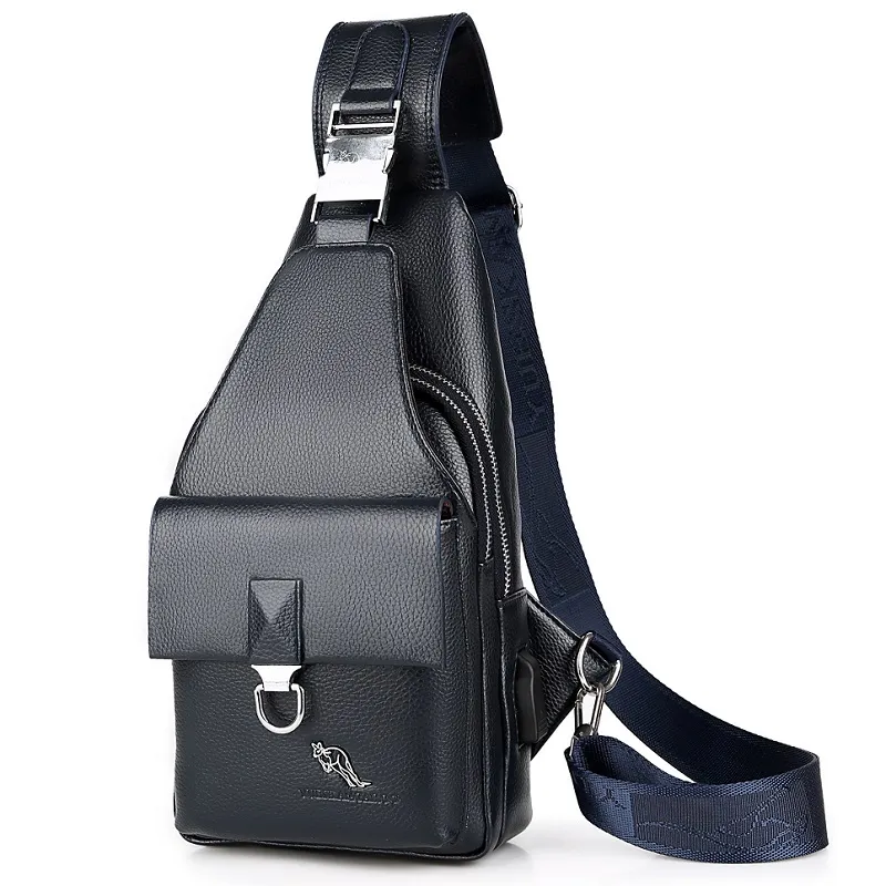 Summer Men's Chest Bags Leather Crossbody Sling Shoulder Bags For Men Casual Travel Messenger Bag Anti-theft Chest Pack247a