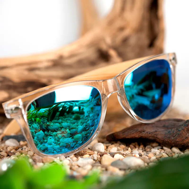 BOBO Bird Wood Bamboo Polariserade solglasögon Klar färg Kvinnors glasögon med UV 400-skydd C-CG008258I