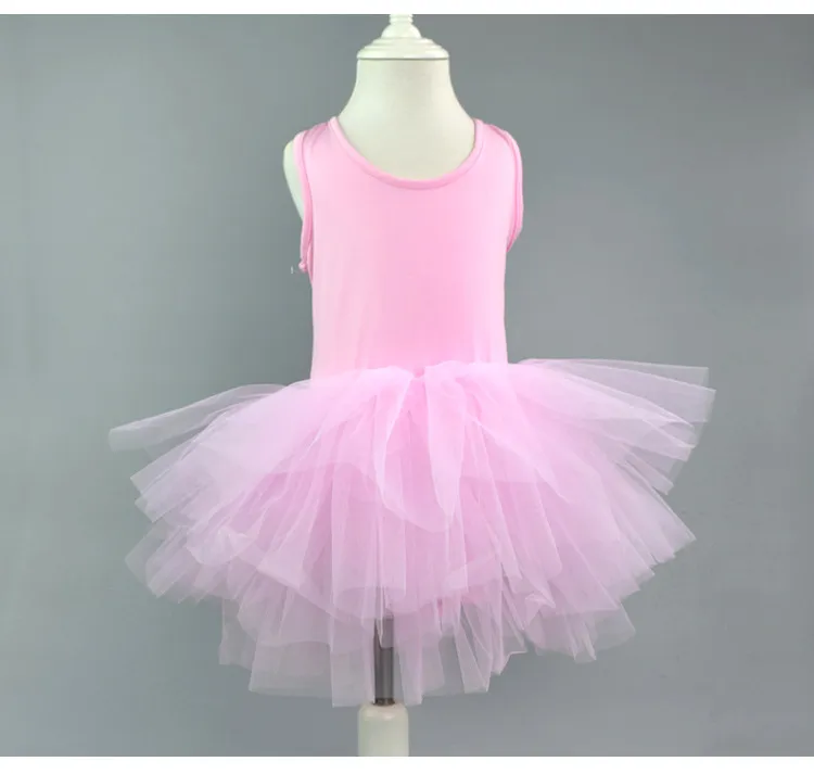Baby Girls Leotard dancewear Ballet Tutu Gauze Skirt Bodysuit Kids Girls Bubble Performance Cotton Summer Dance Dress 2-9 years