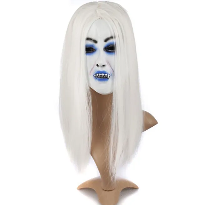 Perruque de Cosplay, masque effrayant, fantôme Banshee, accessoires de Costume d'halloween, masque de fête, 299v