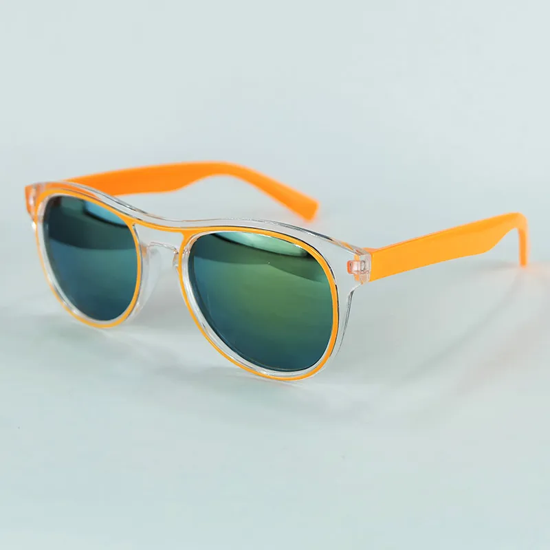 Kinder-Sonnenbrille mit transparentem Rahmen, Quecksilberlinsen, 6 Farben, bunte Kinder-Sonnenbrille, ganze Brillen, Shop277s