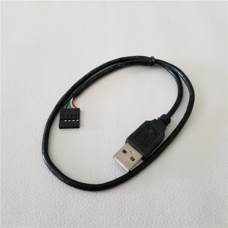 USB 2.0 Bir Erkek - DuPont 2.54mm 5pin Kadın Adaptör Veri PC Şasi Anakart 50cm Siyah için