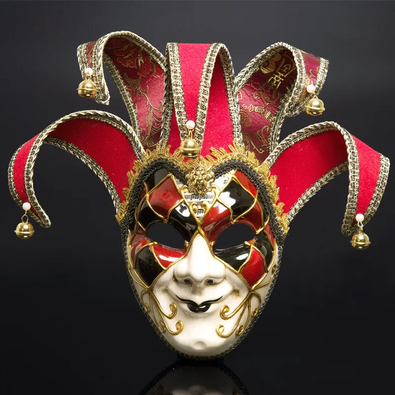 Italien Venice Style Mask 44 17cm Christmas Masquerade Full Face Antique Mask 3 Färger för Cosplay Night Club225L