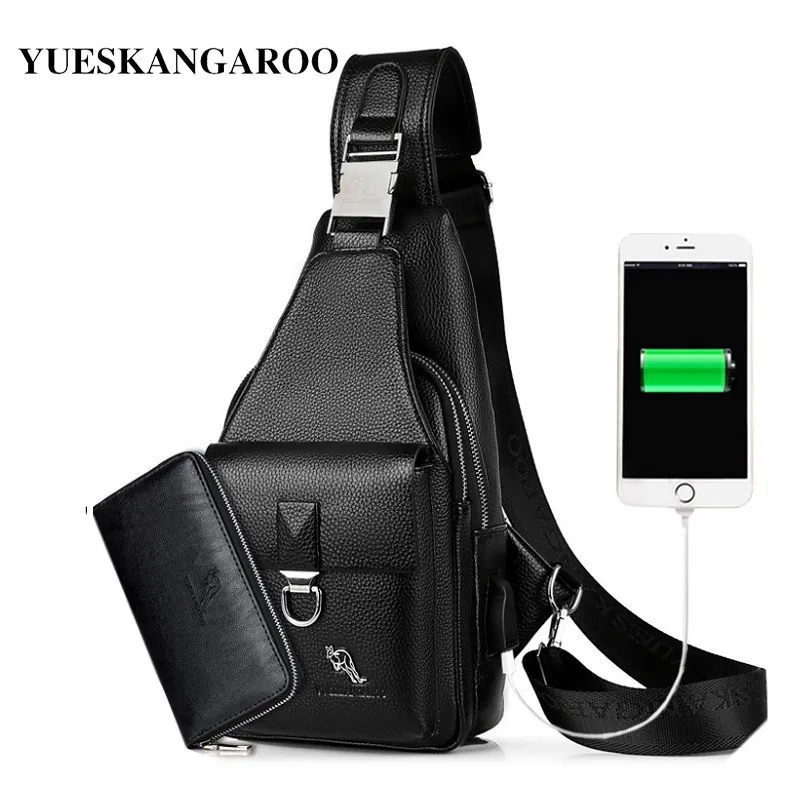 Summer Men's Chest Bags Leather Crossbody Sling Shoulder Bags For Men Casual Travel Messenger Bag Anti-theft Chest Pack247a