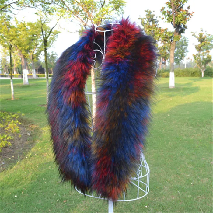 New lady Blinger long faux fur collar fake raccoon fur scarf warm winter fox fur shawl and wraps multicolors Y181020102738541