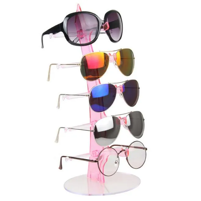 2 st mycket fina 5 lager plast solglasögon hållare glasögon display rack counter smyckeshow förpackning förpackningsglasögon st196d