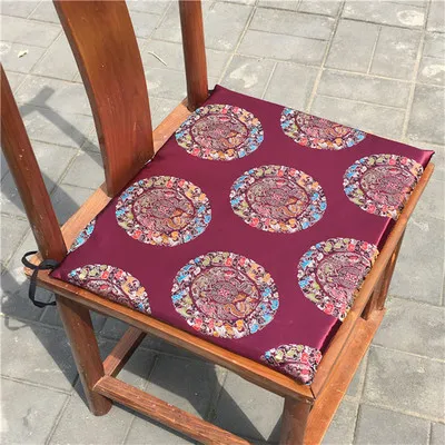 High End Happy Fancy Chinese Seat Cushion for Office Home Chair Decorative Cushions Classic Silk Brocade Round-backed Armchair Cus210u