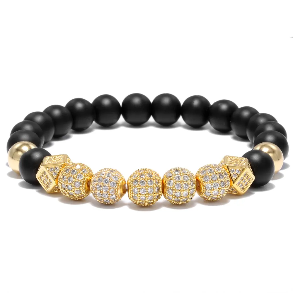 Bola de cristal étnica oco rebite charme pulseiras conjunto para mulheres masculino jóias fosco frisado pulseira acessórios321d