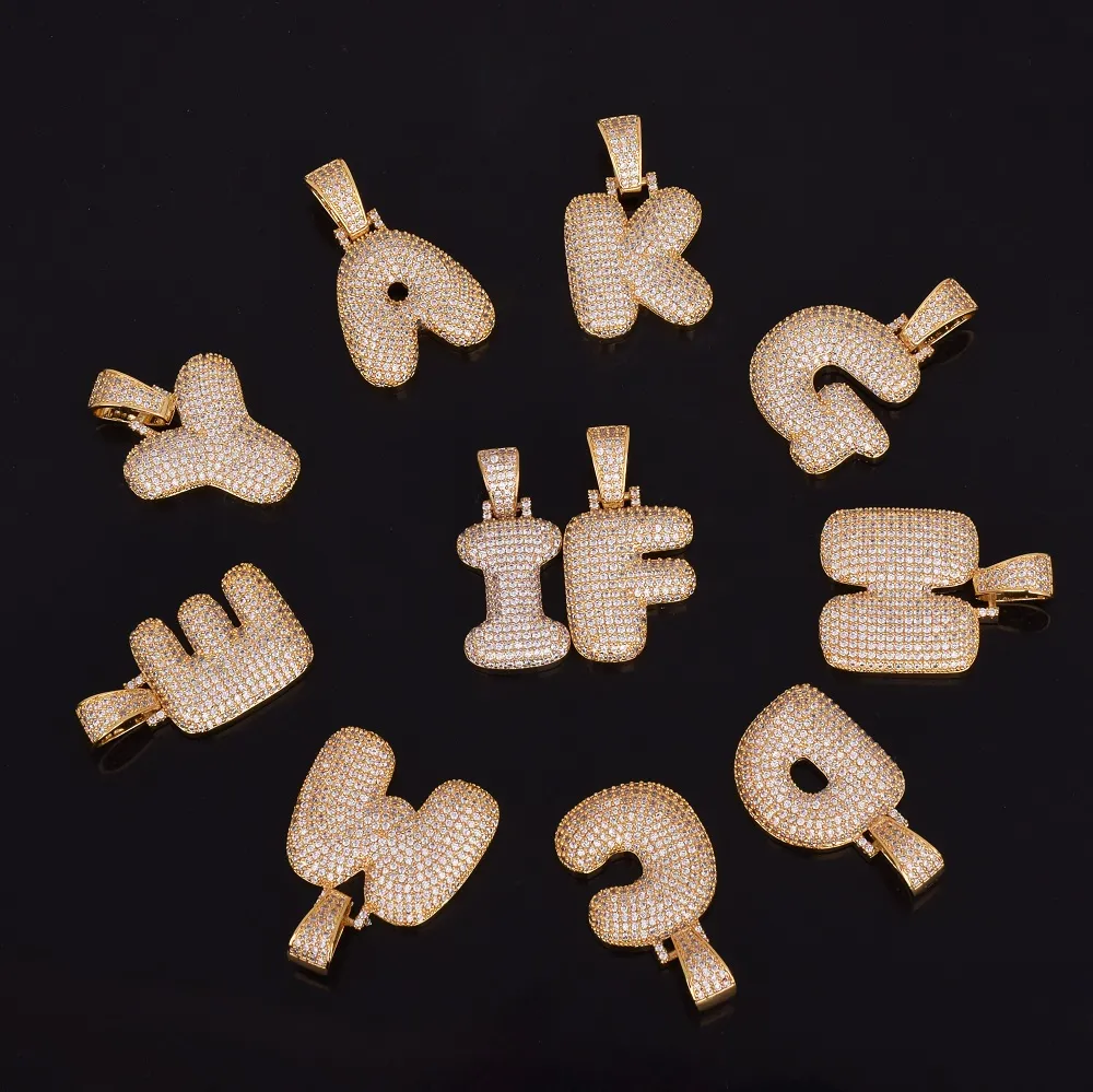 Подвески с буквами на заказ, ожерелья, мужские цирконовые украшения в стиле хип-хоп с 3 мм золотой, серебряной веревкой Chain309B