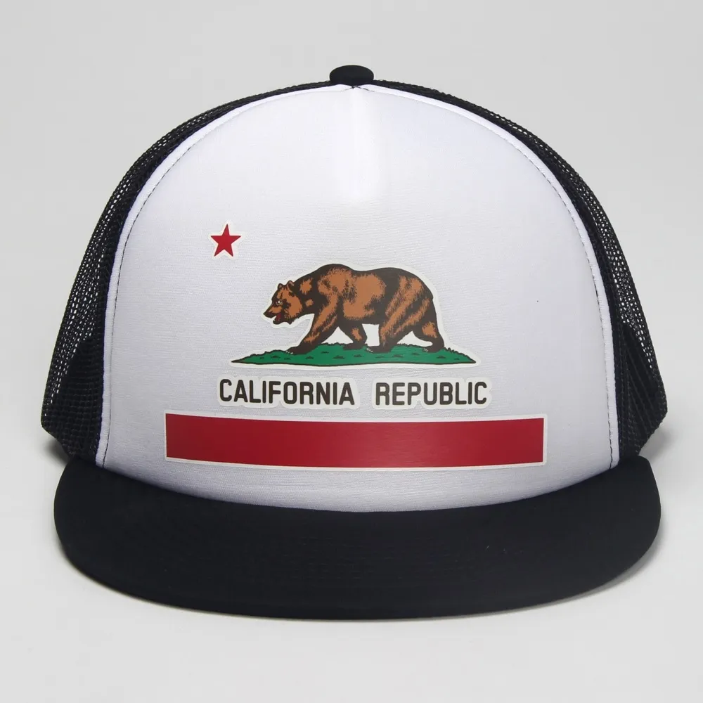 Dongking Fashion Trucker Hat California flaga Snapback Cap Retro California Love Vintage California Republic Bear Top D18110601879429