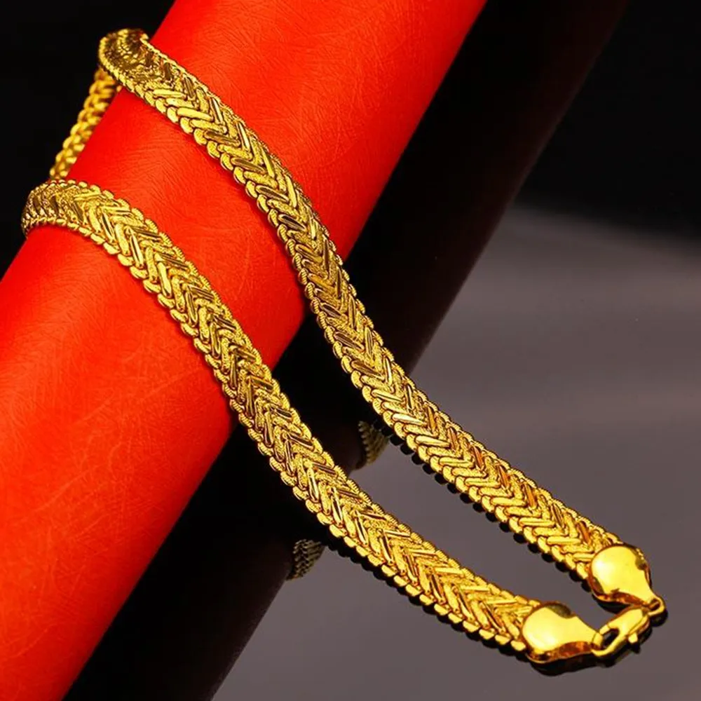 Sillbenskedja 18k gult guldfylld klassisk menshalsband fasta tillbehör 23 6 tum längd278x