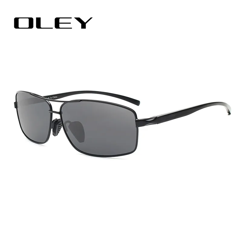 Oley Men Polarized Sunglasses Aluminium Magnésium Soleil verres de conduite Nuances Recangle pour hommes OCULOS MASCULINO MALE275U