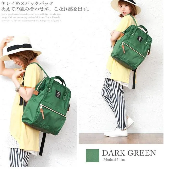 Japão anello mochila original unissex lona qualidade saco escolar campus tamanho grande 20 cores para escolher291y