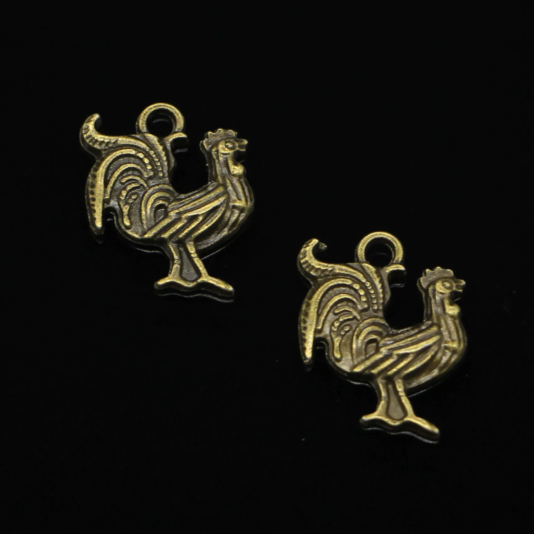 68 pz Charms in lega di zinco bronzo antico placcato gallo gallo Charms creazione di gioielli pendenti fatti a mano fai da te 22 18mm2369