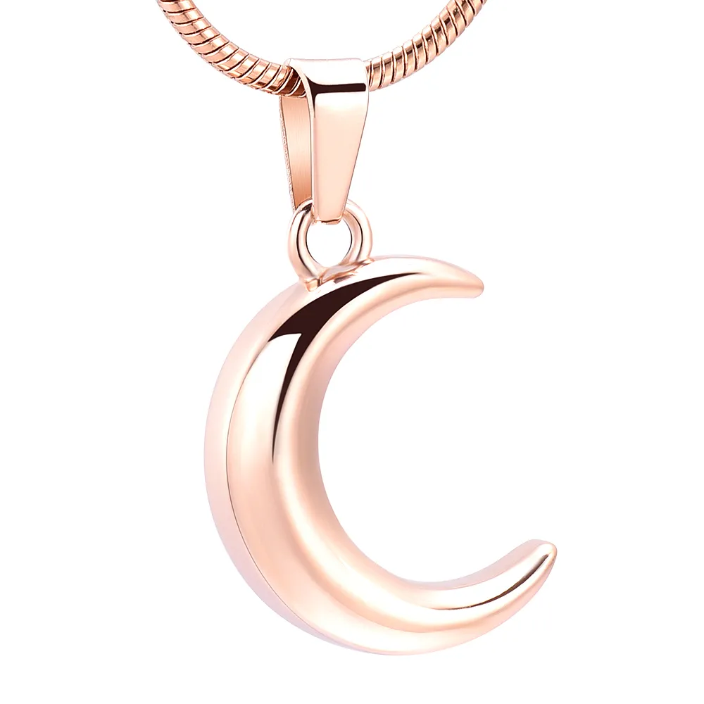 Gioielli cremazione Medaglione lunare Portacenere Cremazione Ricordo Collana con urna pendente unisex234j