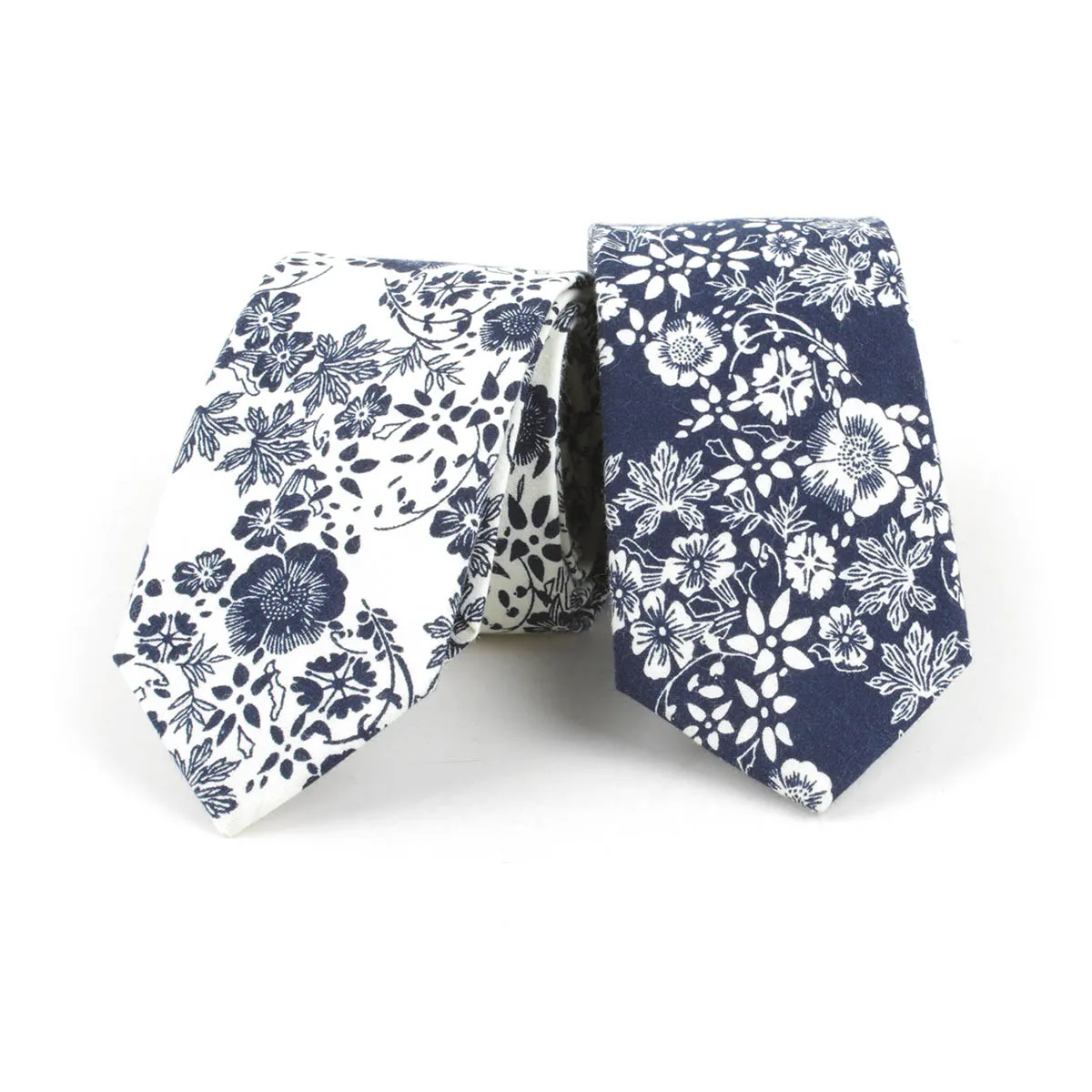 Skinny Ties Men's Cotton Printed Floral Necktie Wedding groomsman Party250m