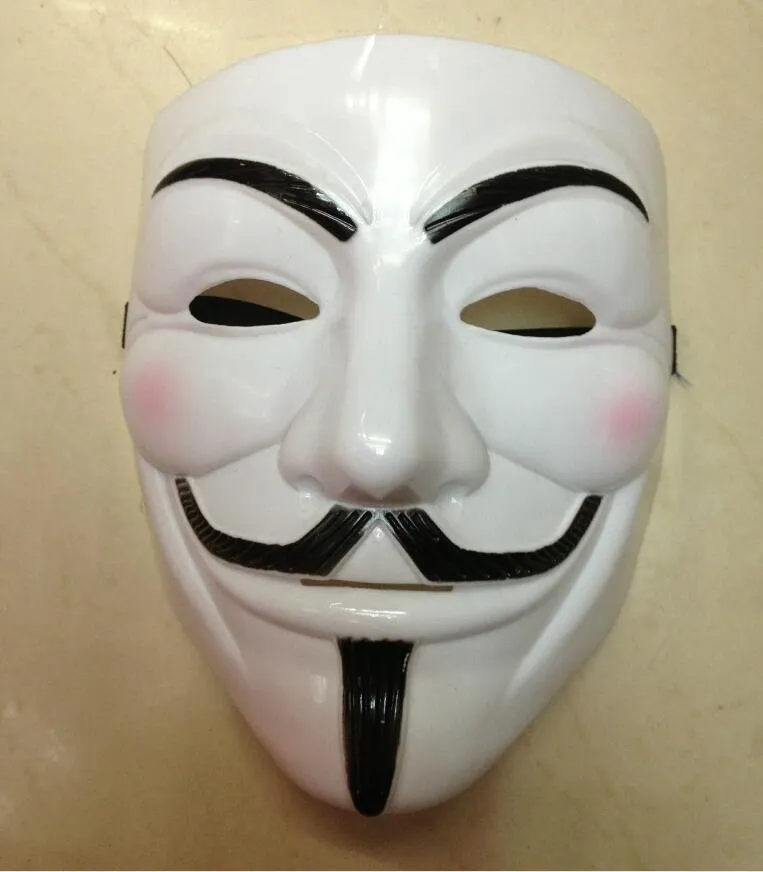 Vendetta Mask Anonimowa maska ​​faceta Fawkes Halloweenowa sukienka Fancy Costume White Yellow 2 Colours1256254