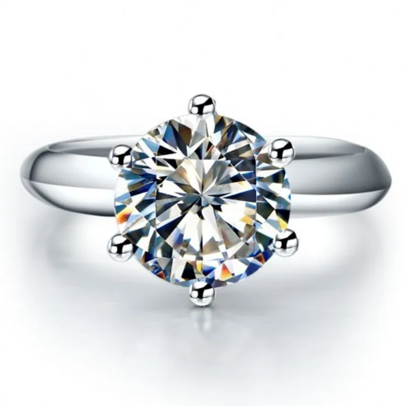 Choucong Solitario 2ct Diamante cz Plata de Ley 925 Anillo de compromiso para mujer Anillo de boda Sz 4-10 Gift2300