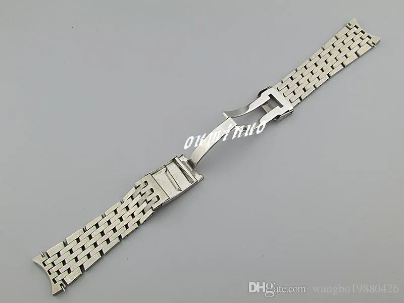 22mm nova alta qualidade ss polimento escovado curvado final pulseiras de relógio para creitling watch2462