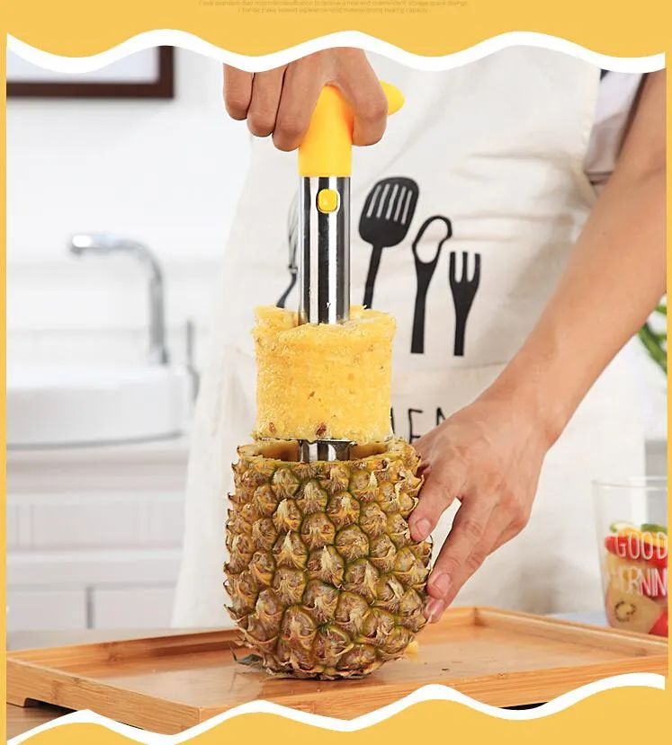 Ananas Pelapatate Utensili frutta Creativo in acciaio inossidabile Frutta Ananas Corer Ananas Affettatrici Utensili da cucina Ananas Pelapatate Coltello Parer