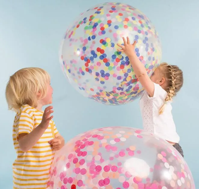36 Polegada balões de látex gigante confetes balão grande claro inflável casamento mariage feliz brithday festa decoração favor270b