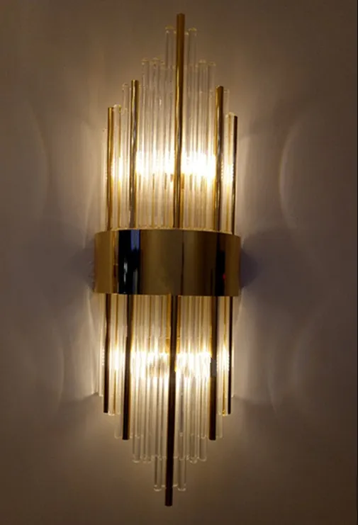 hochwertige Glaswandleuchte moderne LED-Wandleuchten AC110V 220V Wohnzimmer Schlafzimmer Lampe Höhe 65cm LLFA243H
