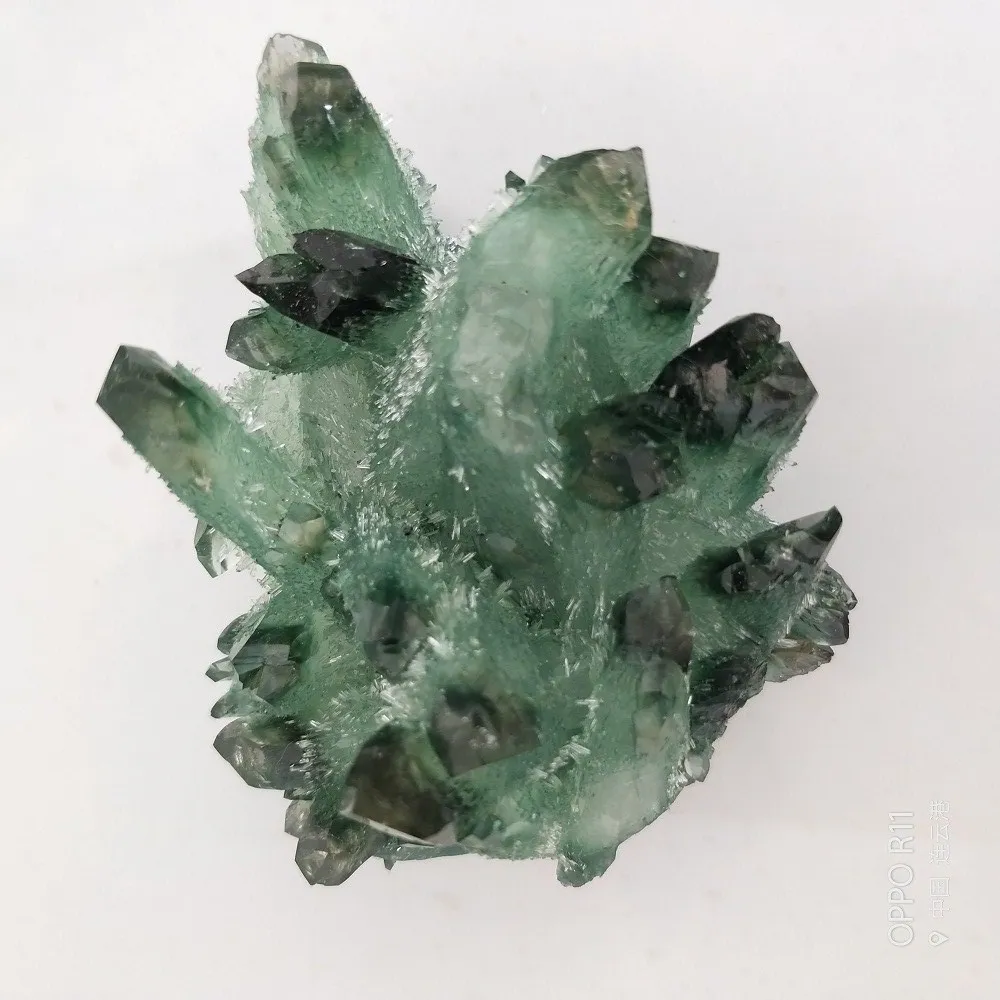 100g natural green ghost quartz crystal cluster phantom specimen Quartz graden inclusion healing Drusy point Stones Minerals