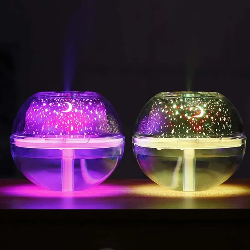 New Crystal Projection Lamp Humidifier LED Night Light Colorful Color Projector Household Mini Humidifier Aromatherapy Machine250N