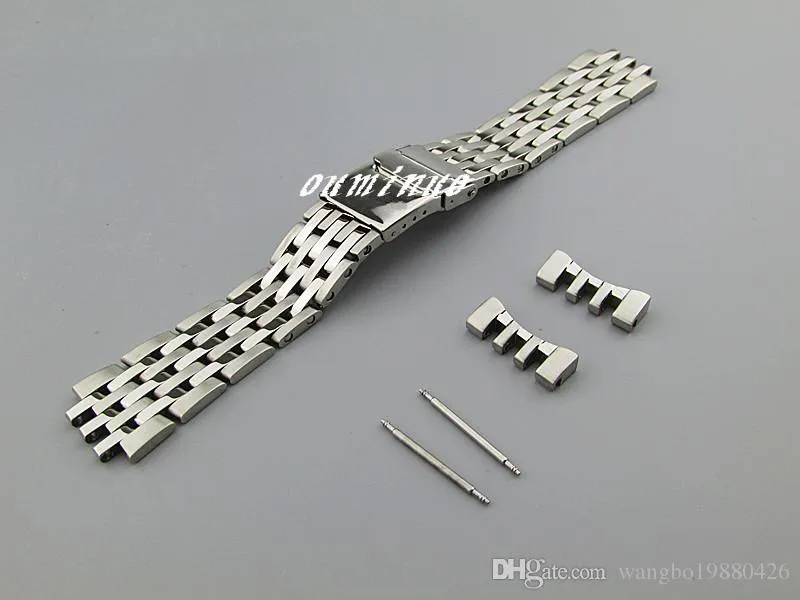 22 mm Nueva alta calidad SS pulido cepillado extremo curvado bandas de reloj pulseras para Breitling Watch3110
