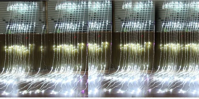 336カーテンライト3m 3m 3m滝クリスマスライトルーデス装飾ガーランドルミナリアデコレーションカーテンランプ水防止274w