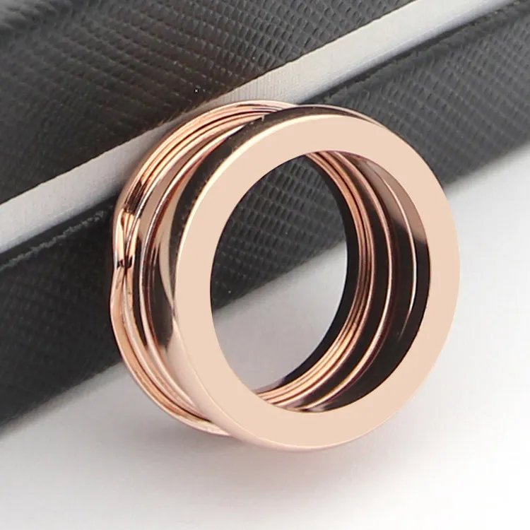 Personality stainless steel three ring 18K gold plated couple narrow version ring gift ring