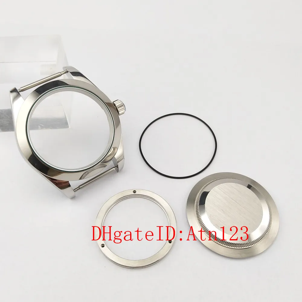 40mm Silver Stainless Steel Wrist Watch Case Fit ETA2836 Miyota 8205 8215 821A Mingzhu DG2813 3804 Movement P707309H