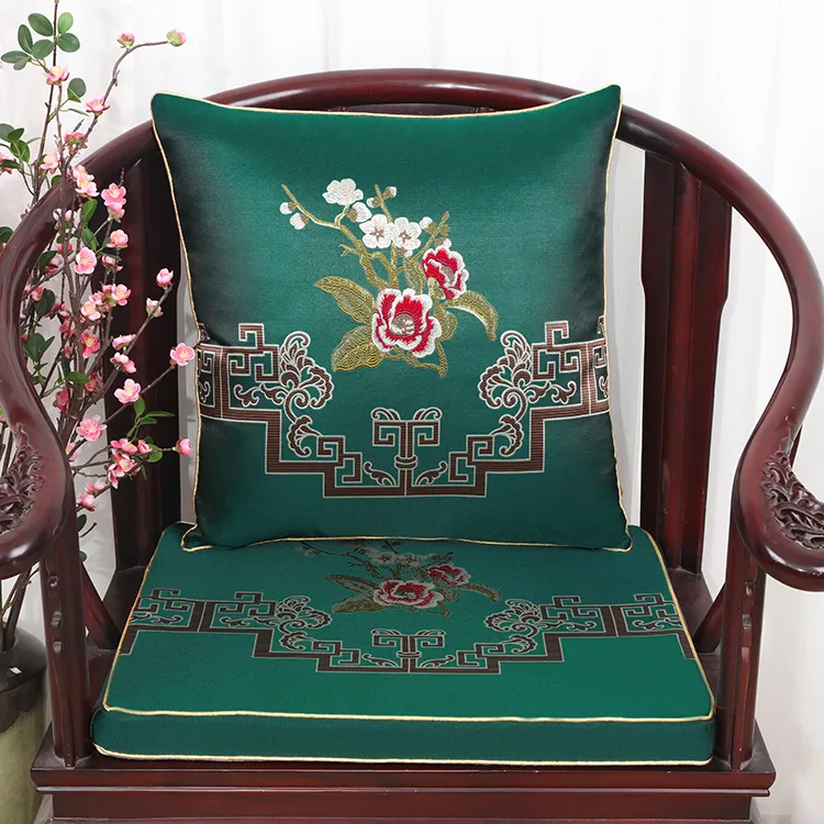 Роскошный толстый диван, кресло, подлокотник, подушка для сиденья, поясничная подушка, подушка для спины, высококачественные цветочные китайские шелковые подушки для стула, домашний декор1896