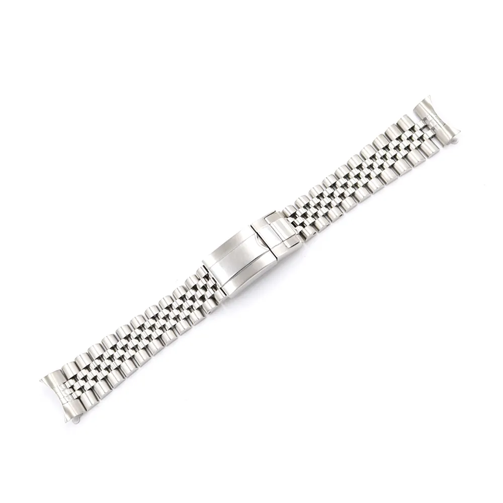 Carlywet 19 mm Hela ihåliga böjda änden fasta skruvlänkar stål ersättare jubileum klockband armband för datejust274s