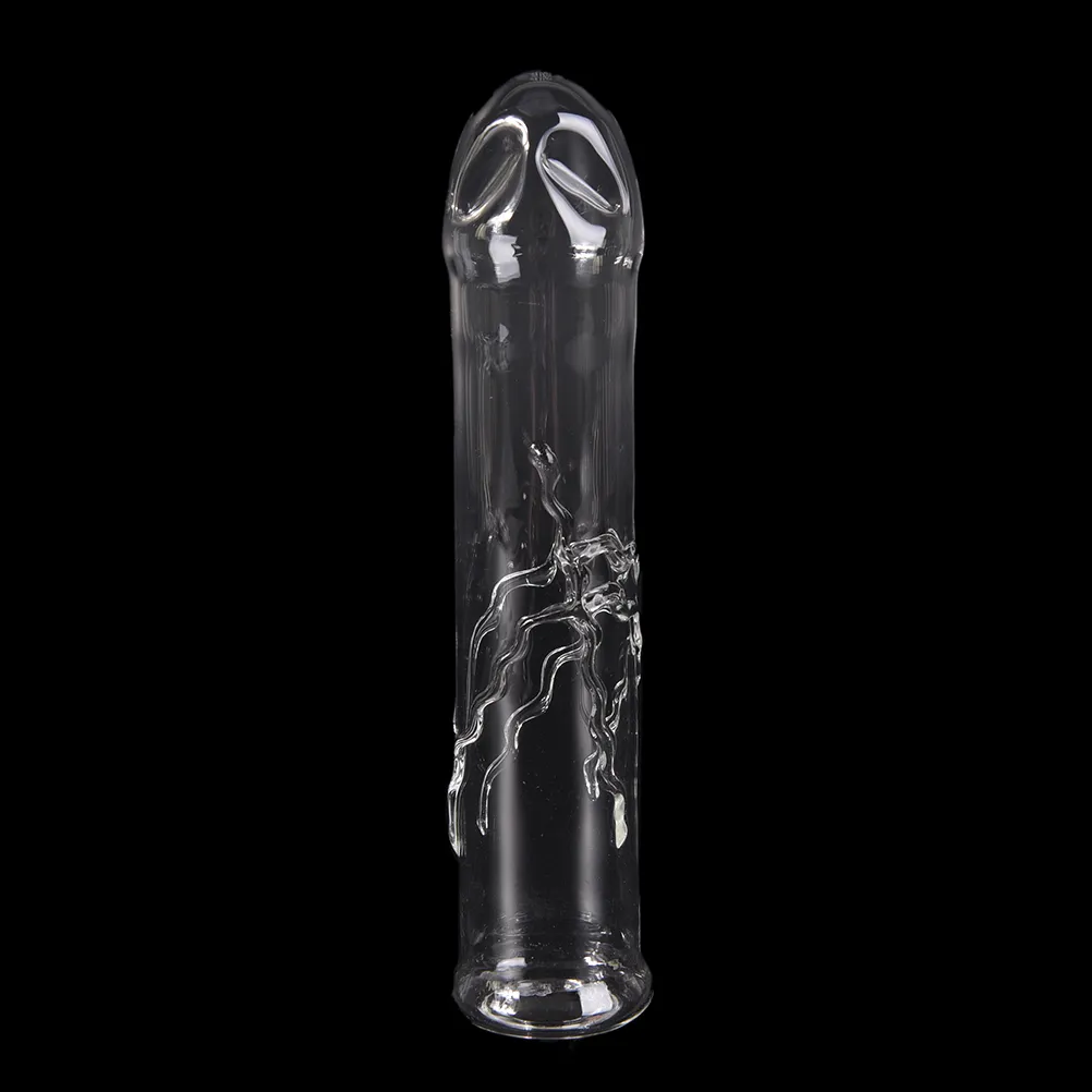 Big Hollow pyrex glass genital fake penis artificial male dick anal dildo butt plug masturbation adult sex toy for women men gay Y1127735