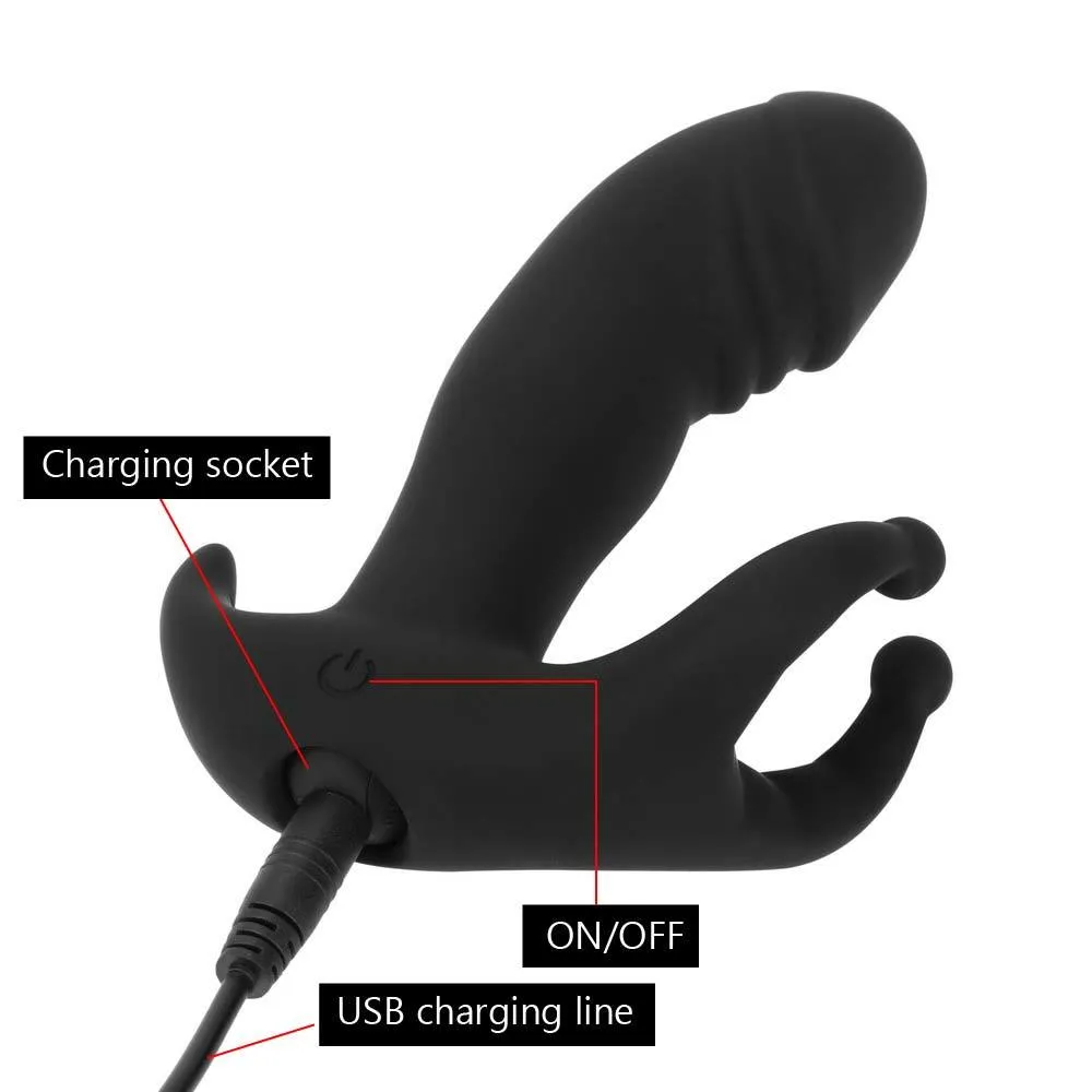 IKOKY Plug Anal Vibrateur Masturbation Masculine Charge USB Masseur de Prostate Adult Sex Toys pour Hommes Femmes Point G Orgasme Butt Plug S1018