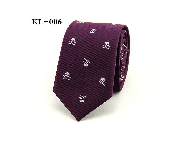 Cráneo para hombre Tie Skinny 6cm ocio corbata de dibujos animados fiesta casual poliéster corbatas 1200 grueso negocio rojo negro púrpura / 