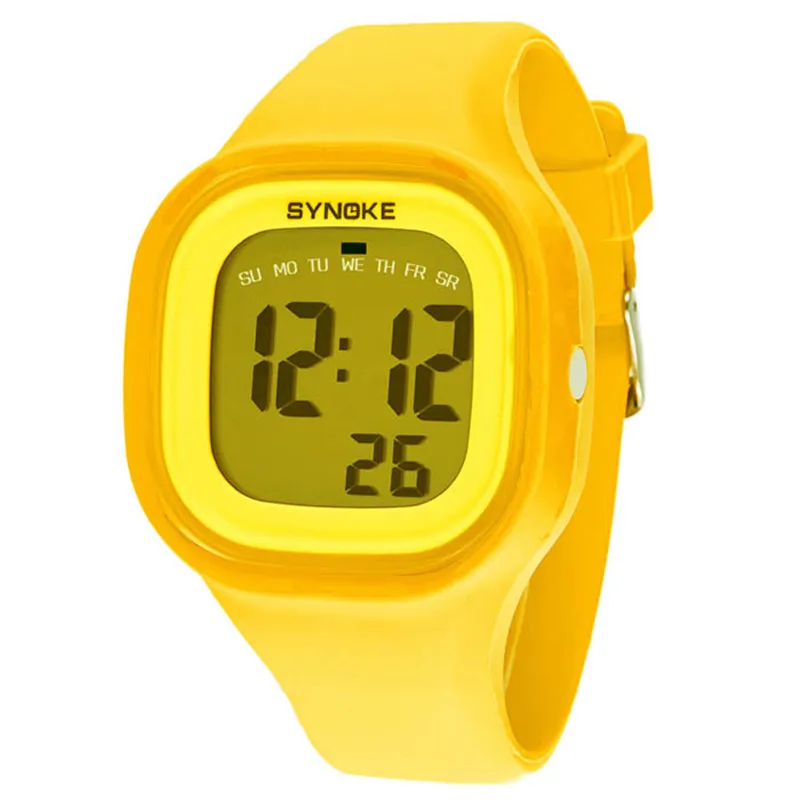 Унисекс, силиконовые светодиодные цифровые спортивные наручные часы, детские часы для женщин, девочек, мужчин и мальчиков, разноцветные водонепроницаемые часы для плавания, Watch270b