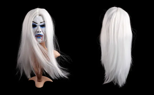 Cosplay شعر مستعار قناع مخيف Banshee Ghost Halloween Assories Coffore Cofture Wig Party Malsks304L