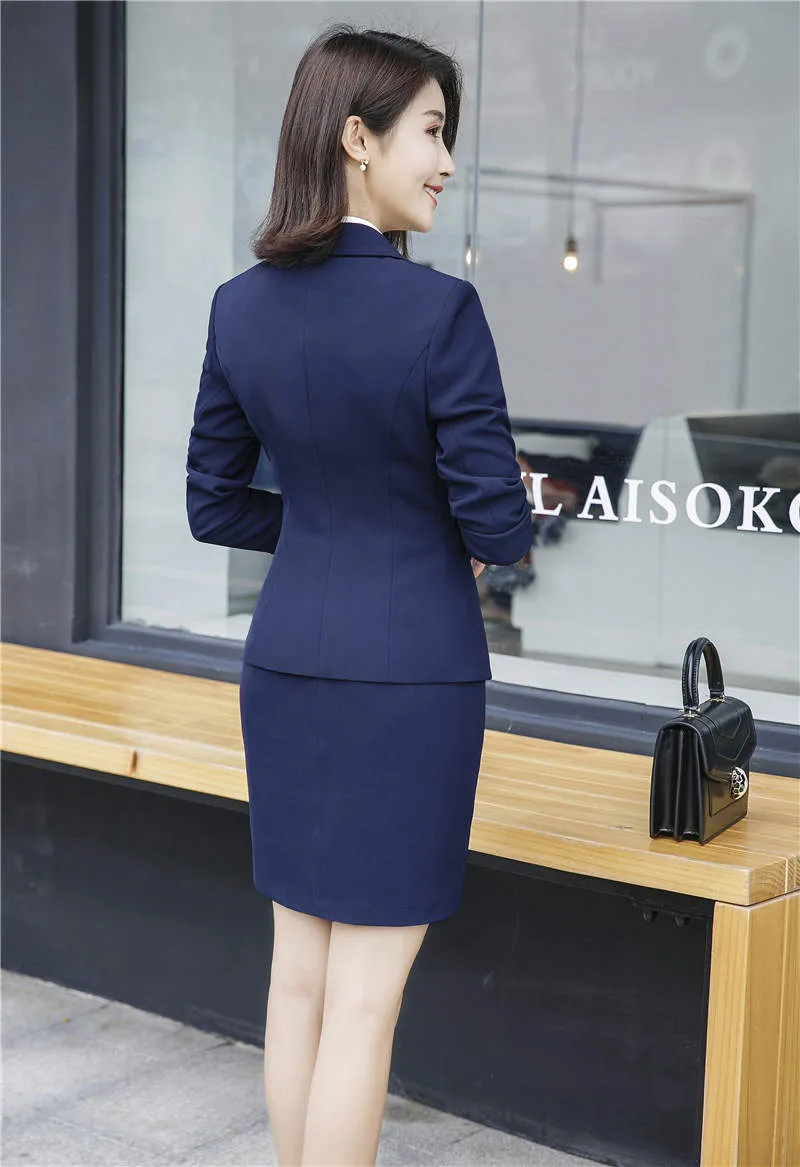 2018 Women Business Pant Suits Formal Women Ladies Business Office Tuxedos Work Wear Skirt Suits