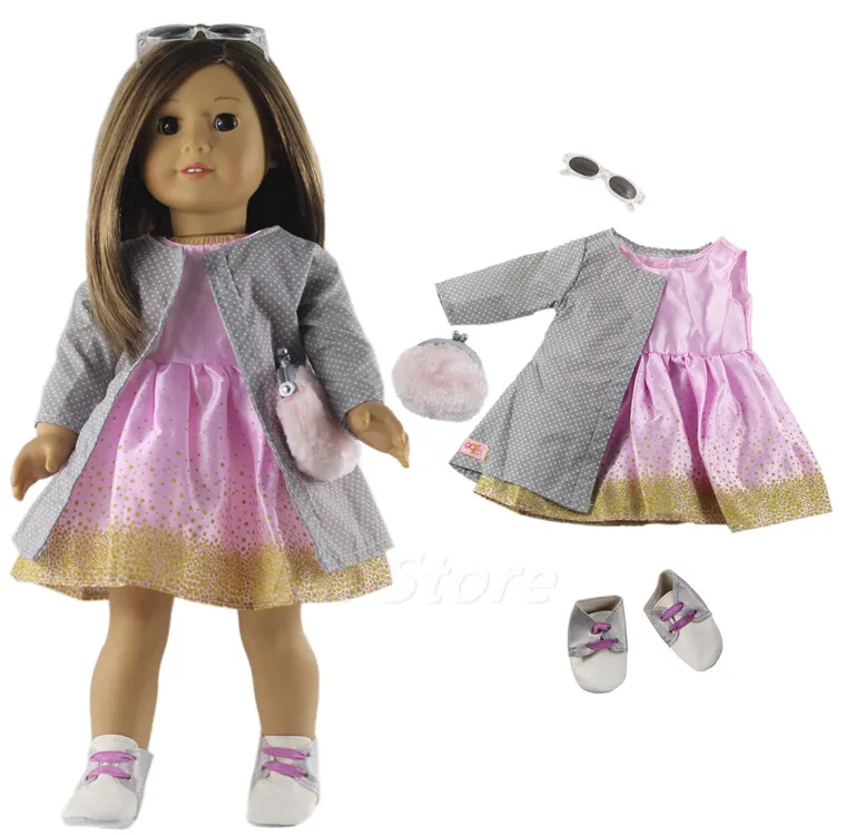 Fashion Doll Clothes Set Toy Clothing Outfit for 18 American Girl Doll Casual Clothes Many Style for Choice B042403