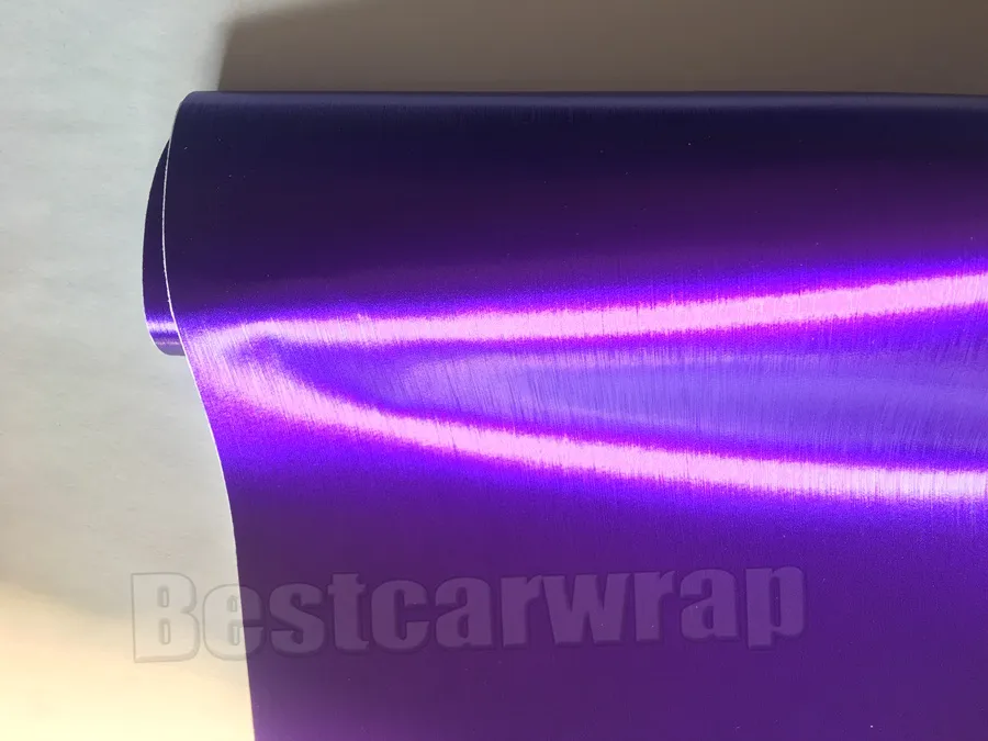 Purple Brushed matt chrome Vinyl For Car Wrap Stickers with Air bubble Free brush car wrapping styling foil coating :1.52*20M/Roll 5x66ft
