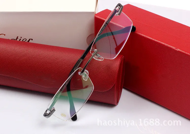 Nieuwe beroemde merkglazen frame hoogwaardige pure titanium bril in de bril Man's Business Rimless Glasses frame299y