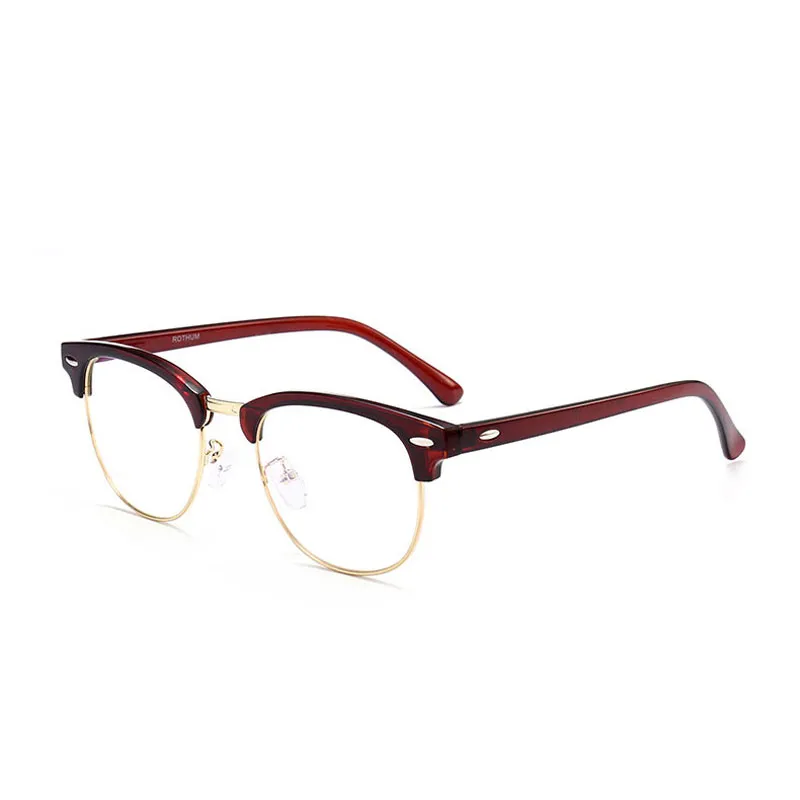 2020 Classic Rivet Half-Frames Eyeglasse Vintage rétro Optica Glasse-yeux Fames hommes Femmes Clair Spectacle Cadre des lunettes OCULOS DE254U