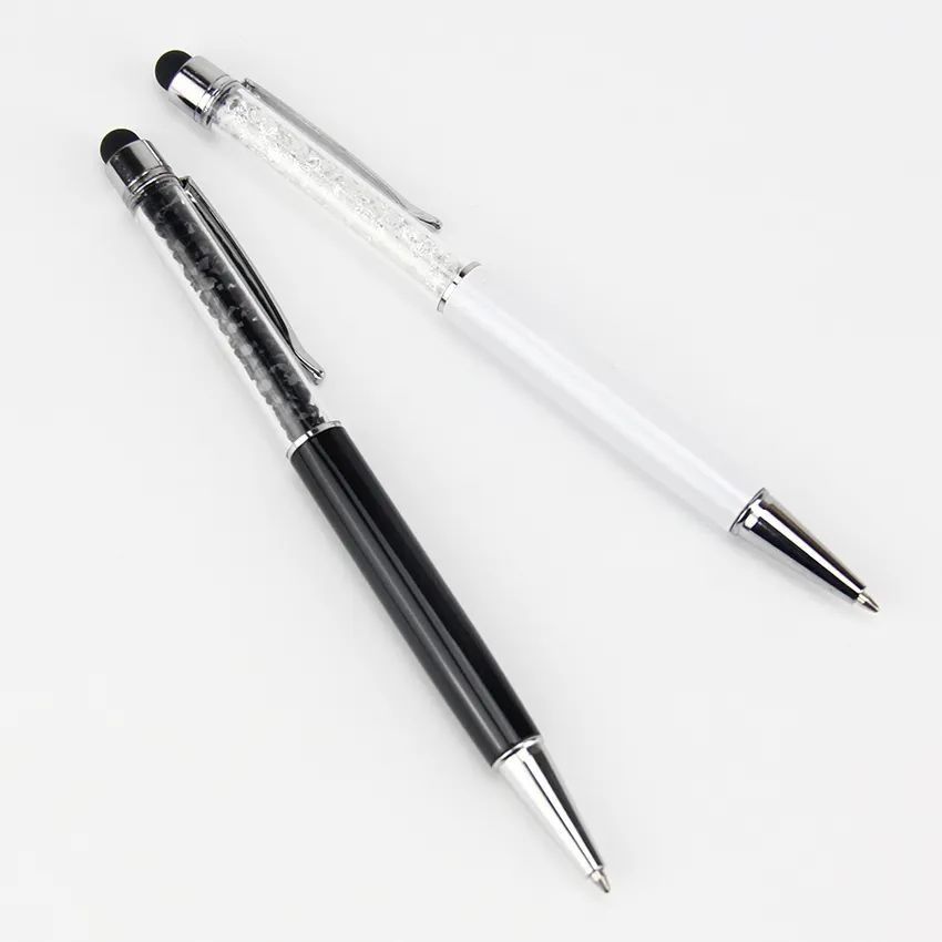 Caneta de caneta de caneta de caneta de cristal 2 em 1 caneta de toque de tela capacitiva para smartphone tablet pc