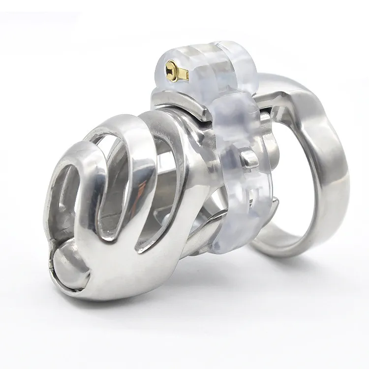 Stainless Steel Male Short Cage Detachable PA Lock Substitutable Nail Ring Chastity Device Bondage Restraint BDSM Sex Toy for Men Good quality