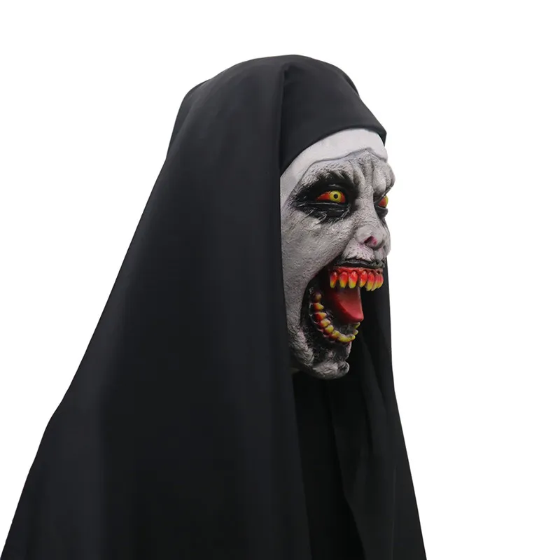 Halloween La Nonne Horreur Masque Cosplay Valak Effrayant Masques En Latex Casque Intégral Démon Halloween Costume De Fête Accessoires 2018 New223S