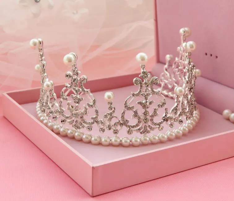 Large size Korean Wedding Pearl Diamond diamond crown wedding dress accessories