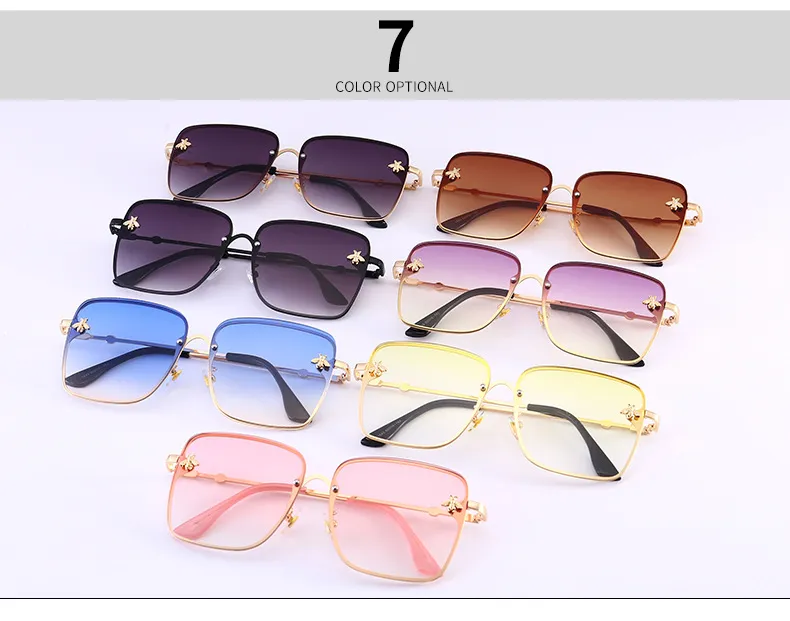 Hele vierkante zonnebrillen merkontwerper plastic frame hars lenzen modeglazen brillen bril met koffers en box244k
