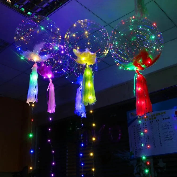 10 zestawów LED blask Balony Unikalne wystrój imprezowy balony nadmuchiwane światło Przezroczyste świecące balonowe urodziny Bankiet Eve282l